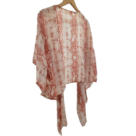 Final Touch M Kimono Snake Sheer Short Sleeve Drape Vintage 90s Cardigan USA - Picture 9 of 11